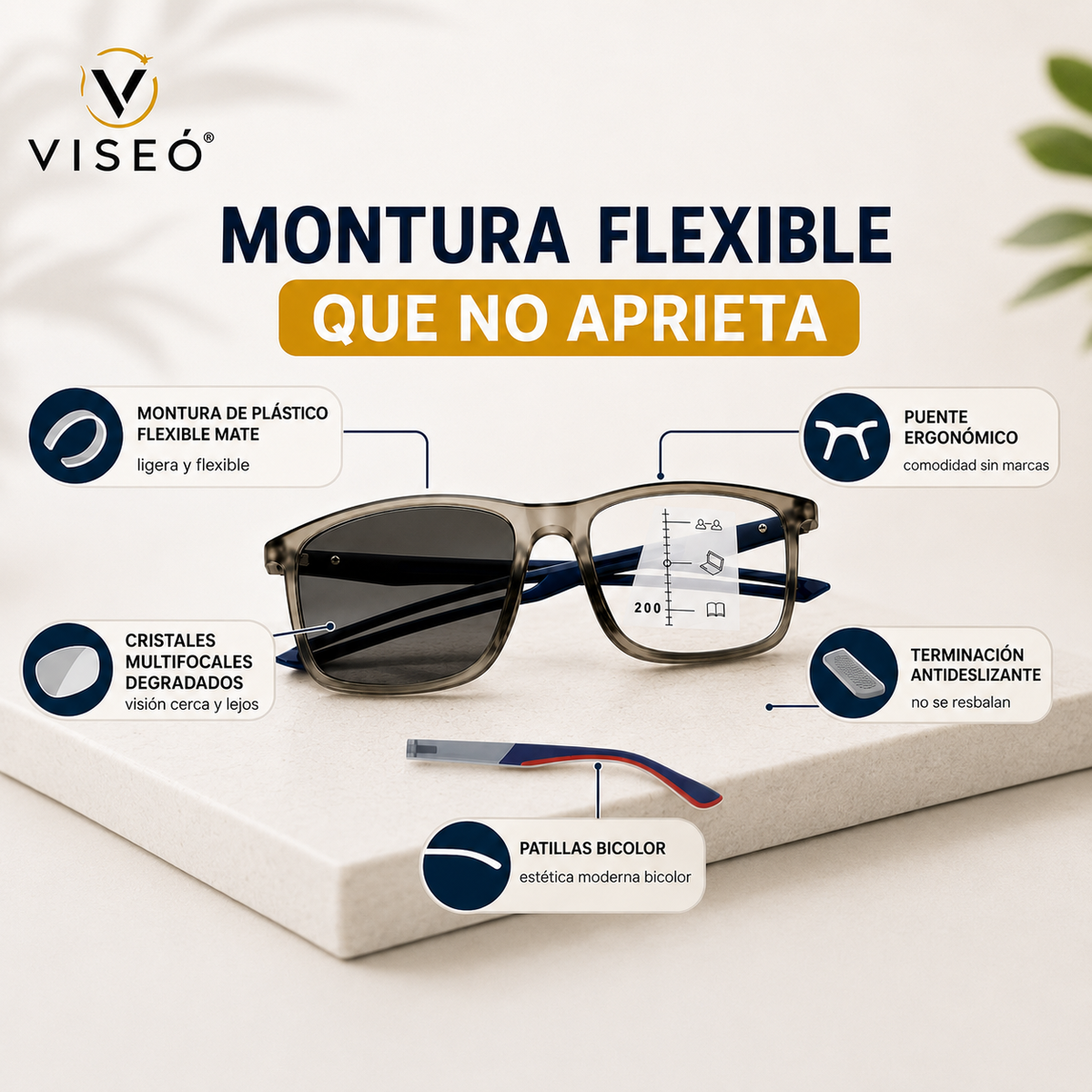 VISEÓ® Gafas Multifocales Fotocromáticas 3en1