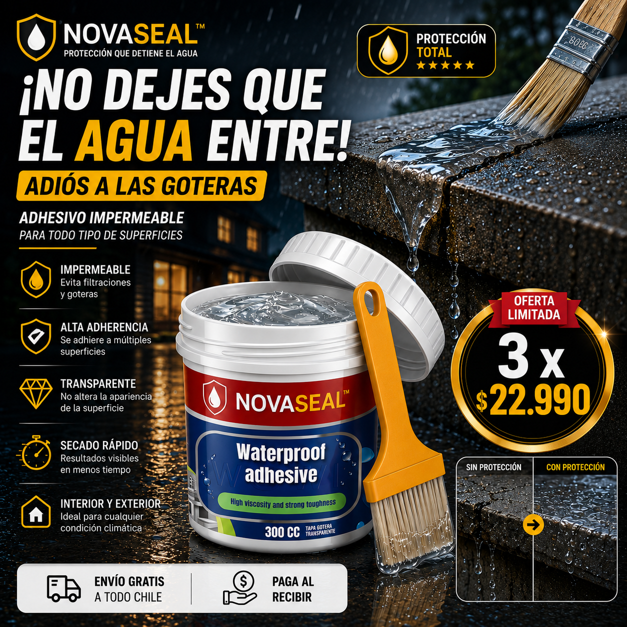NOVASEAL™ Pack 3 Protección que detiene el agua