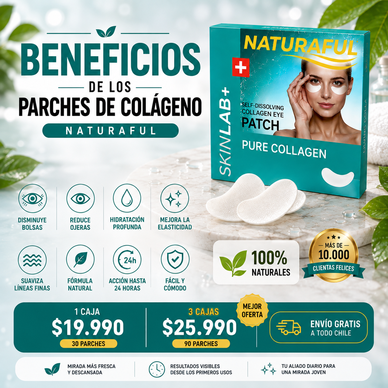 Naturaful® Pack 3 Cajas de Parches de Colageno