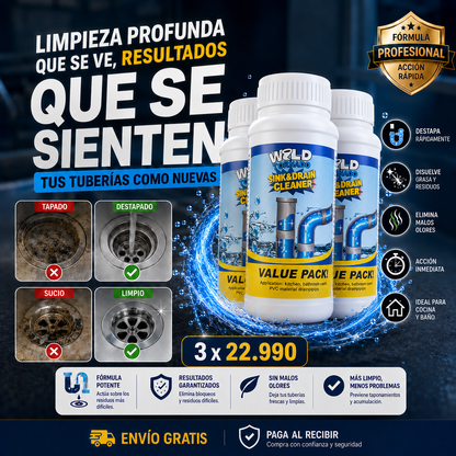 Wild Tornado® Limpiador de Drenajes