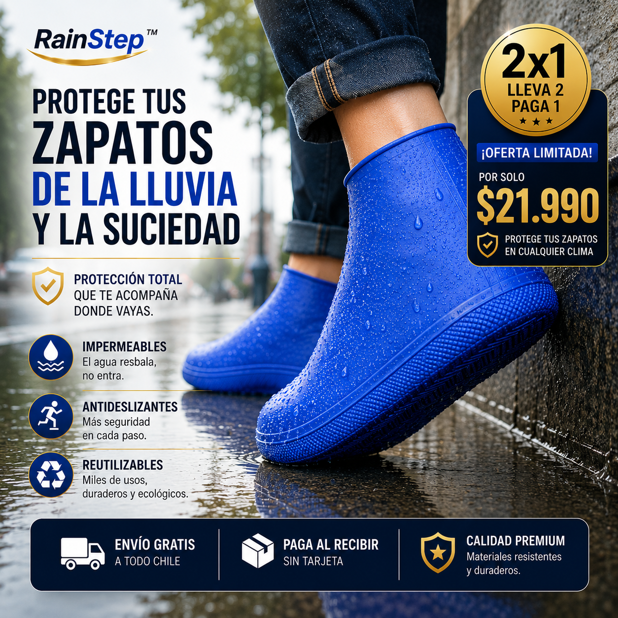 OFERTA 2X1 RainStep™ Mantén tus Zapatos Siempre Secos