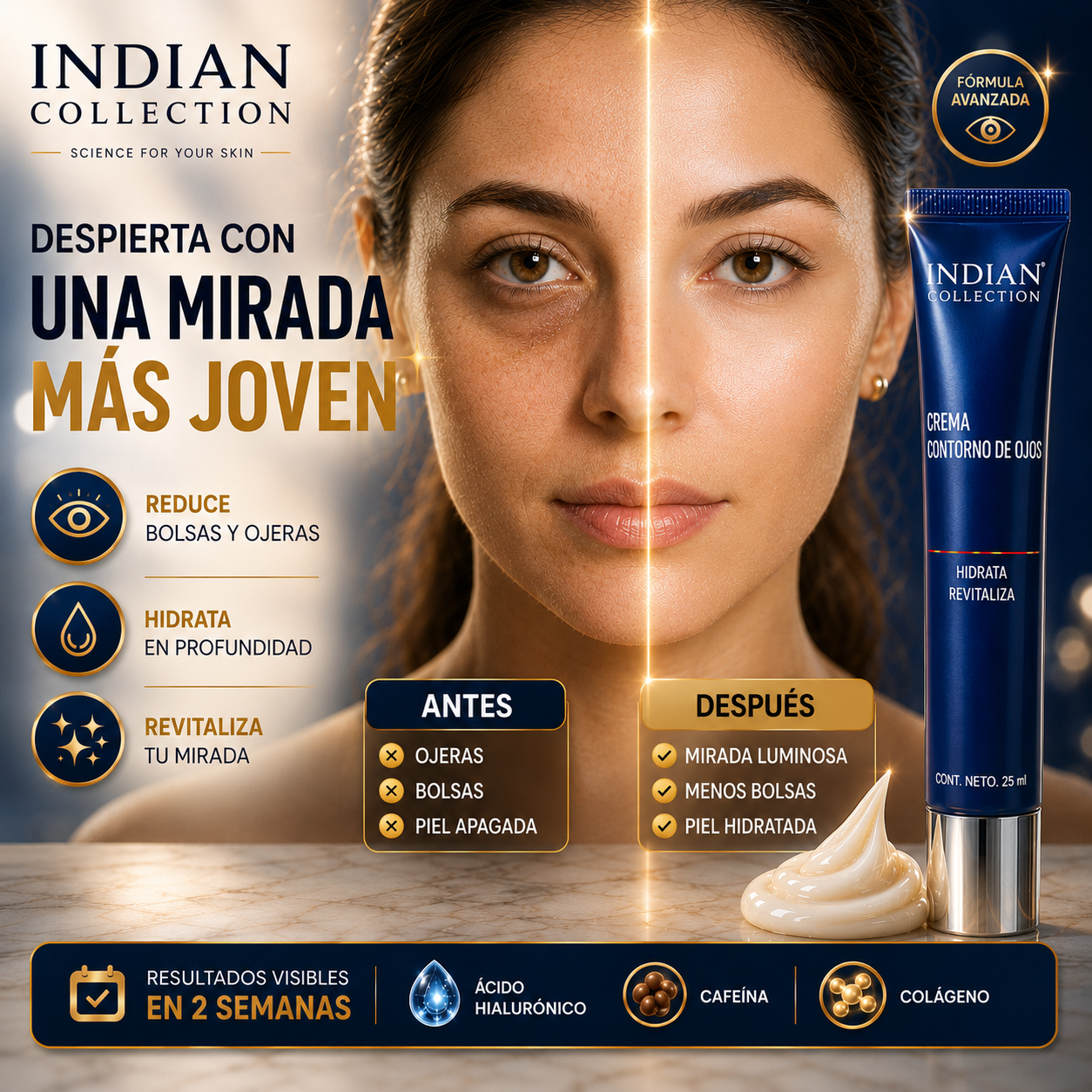 Indian Collection® Reduce bolsas y ojeras
