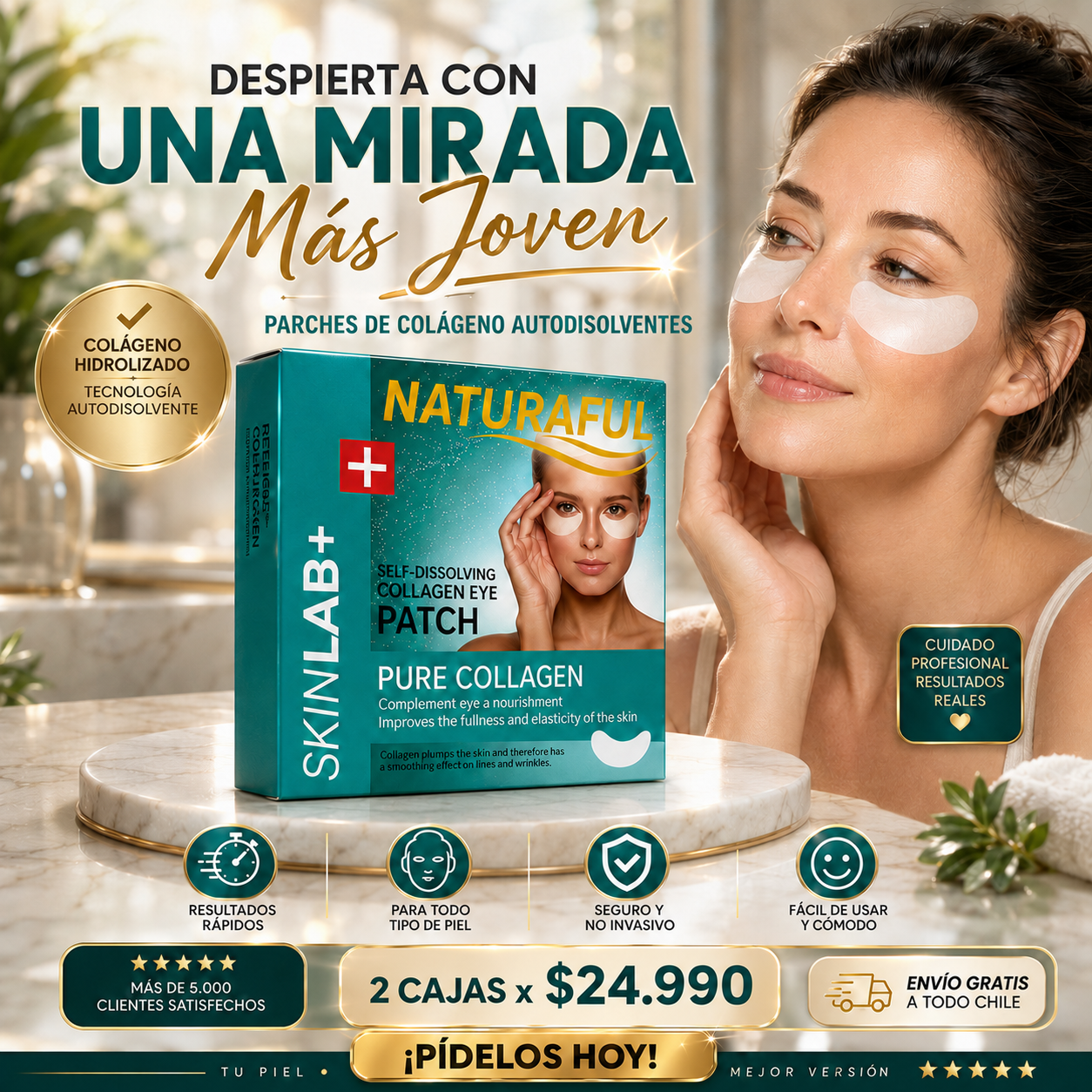 Naturaful® Pack 3 Cajas de Parches de Colageno