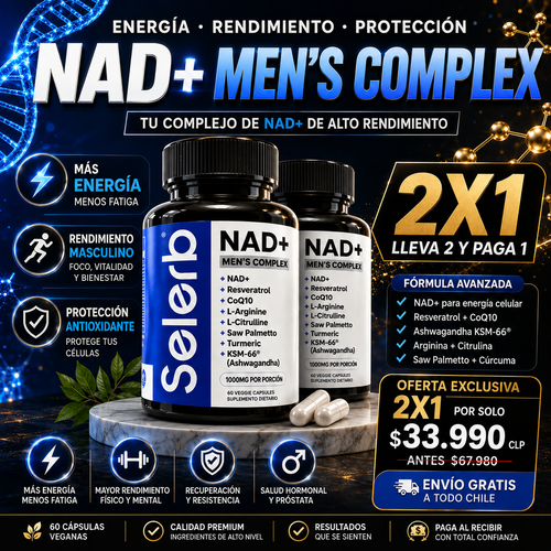 🔥2x1 Selerb NAD+ Mens Complex - Recupera tu Energía