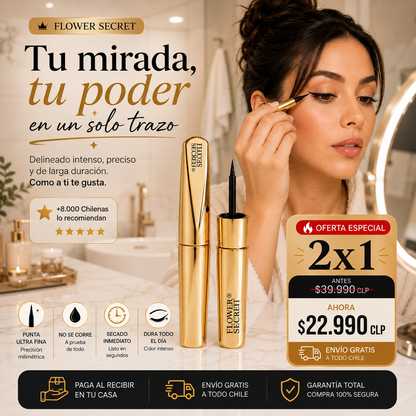 2x1🔥Flower Secret® Waterpoof - Delineador Líquido A Prueba De Agua