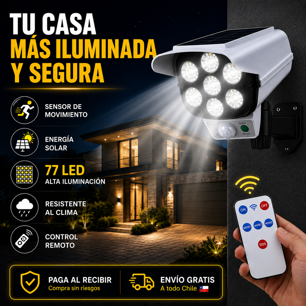 ☀️SOLAR GUARD® Detecta, Ilumina y Protege tu Casa