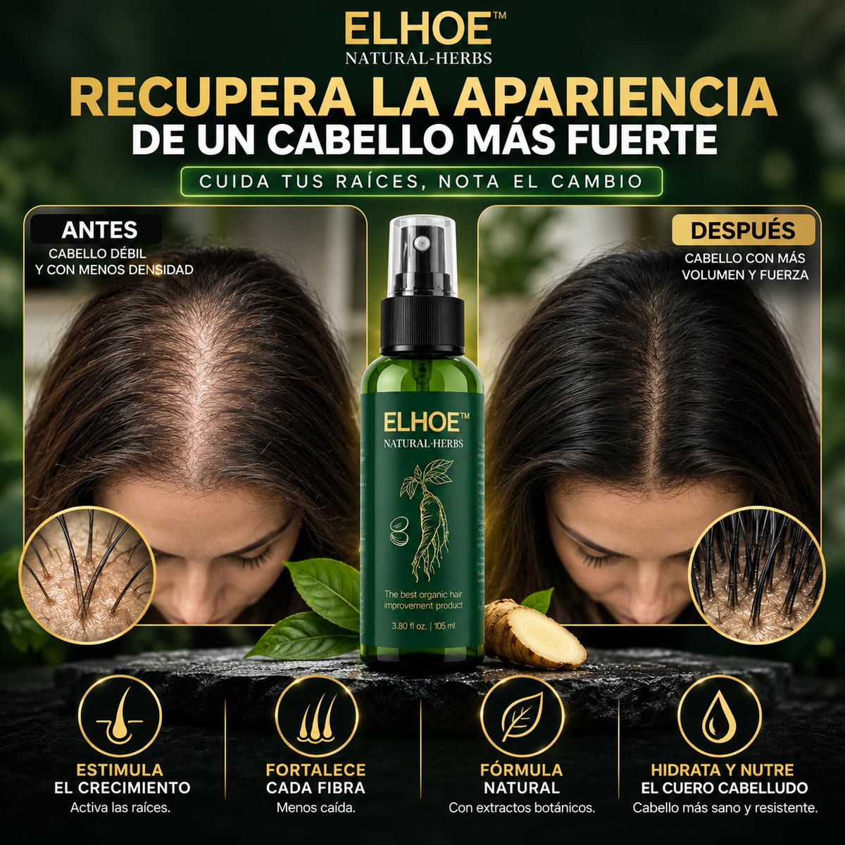 🌿ELHOE Elixir Capilar de Hierbas Naturales