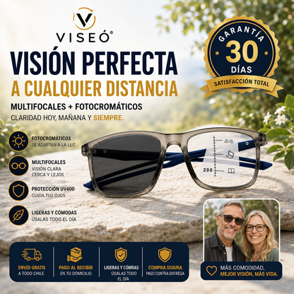 VISEÓ® Gafas Multifocales Fotocromáticas 3en1